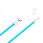 Huawei AP55S USB to MicroUSB and USB-C Data Cable - универсален кабел с MicroUSB и USB-C конектори (син) 1