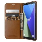 Verus Genuine Croco Diary Case - кожен калъф (естествена кожа), тип портфейл за Samsung Galaxy S8 Plus (тъмно злато) 1