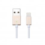 Just Mobile AluCable LED Lightning Cable - здрав и качествен Lightning кабел с LED индикация за iPhone, iPad, iPod с Lightning (златист) 1