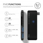 Elago Multi USB-C Hub - USB-C хъб към 2xUSB 3.0, MicroSD, SD и USB-C за MacBook и устройства с USB-C порт (черен) 1