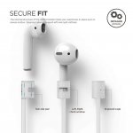 Elago AirPods Strap - тънко силиконово въженце за безжични слушалки Apple AirPods (бял-фосфор) 1