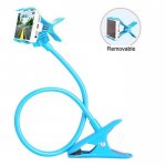 Clip-on Flexible Desktop Holder - универсална поставка за бюро и плоскости за мобилни устройства с ширина до 10 см. (син) 1