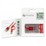 4smarts ComboCord MicroUSB + USB-C cable - плосък качествен кабел за microUSB и USB-C стандарти 100 см. (червен) 4