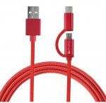 4smarts ComboCord MicroUSB + USB-C cable - плосък качествен кабел за microUSB и USB-C стандарти 100 см. (червен) 2