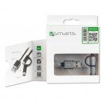 4smarts ComboCord MicroUSB + USB-C cable - плетен качествен кабел за microUSB и USB-C стандарти 100 см. (сив) 4