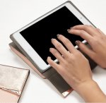 CaseMate Edition Leather Folio Case - кожен калъф (естествена кожа) и поставка за iPad Pro 10.5 (2017) (розово злато) 3