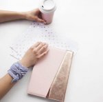 CaseMate Edition Leather Folio Case - кожен калъф (естествена кожа) и поставка за iPad Pro 10.5 (2017) (розово злато) 2