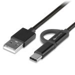 4smarts Wall Charger VoltPlug 12W - захранване за ел. мрежа 2.4A с USB изход и кабел с microUSB и USB-C стандартии 4