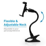 Macally Clip-On Mount Holder - универсална поставка за бюро и плоскости за мобилни устройства и таблети с ширина до 20 см. (черен) 6