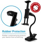 Macally Clip-On Mount Holder - универсална поставка за бюро и плоскости за мобилни устройства и таблети с ширина до 20 см. (черен) 4