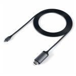 Satechi Aluminum 4K USB-C to HDMI Cable - кабел с поддръжка на 4K за свързване от USB-C към HDMI (тъмносив) 4