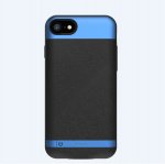 Comma MoreCard 2 Dual Sim Case - кейс с вградена батерия 1300mAh и слот за втора сим карта за iPhone 8, iPhone 7 (черен-син) 1