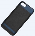 Comma MoreCard 2 Dual Sim Case - кейс с вградена батерия 1300mAh и слот за втора сим карта за iPhone 8, iPhone 7 (черен-син) 2