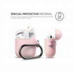 Elago Airpods Silicone Hang Case - силиконов калъф с карабинер за Apple Airpods (розов) 1