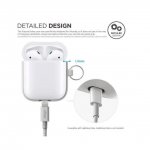 Elago Airpods Silicone Hang Case - силиконов калъф с карабинер за Apple Airpods (бял) 4