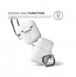 Elago Airpods Silicone Hang Case - силиконов калъф с карабинер за Apple Airpods (бял) 2