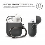 Elago Airpods Silicone Hang Case - силиконов калъф с карабинер за Apple Airpods (тъмносив) 3
