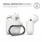 Elago Airpods Silicone Hang Case - силиконов калъф с карабинер за Apple Airpods (бял - фосфоресцираш) 2