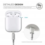 Elago Airpods Silicone Hang Case - силиконов калъф с карабинер за Apple Airpods (бял - фосфоресцираш) 1