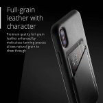 Mujjo Leather Wallet Case - кожен (естествена кожа) кейс с джоб за кредитна карта за iPhone XS, iPhone X (черен) 5