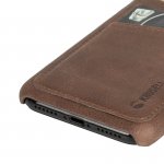 Krusell Sunne 2 Card Cover - кожен кейс (ествествена кожа) с 2 отделения за карти за iPhone XS, iPhone X (кафяв) 2