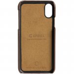 Krusell Sunne 2 Card Cover - кожен кейс (ествествена кожа) с 2 отделения за карти за iPhone XS, iPhone X (кафяв) 4