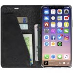 Krusell Sunne Folio Case - кожен калъф (ествествена кожа) тип портфейл за iPhone XS, iPhone X (черен) 1