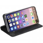 Krusell Sunne Folio Case - кожен калъф (ествествена кожа) тип портфейл за iPhone XS, iPhone X (черен) 2