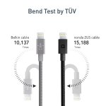 Nonda ZUS 180 Lightning Kevlar Cable - Lightning кабел с оплетка от кевлар за iPhone, iPad и устройства с Lightning порт 1