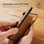 Elago Leather Wallet Case - кожен (естествена кожа) кейс с джобове за кредитни карти за iPhone XS, iPhone X (кафяв) 2