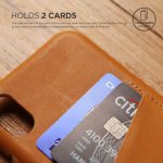 Elago Leather Wallet Case - кожен (естествена кожа) кейс с джобове за кредитни карти за iPhone XS, iPhone X (кафяв) 4