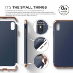 Elago Empire Case - качетвен хибриден кейс за iPhone XS, iPhone X (тъмносин) 2