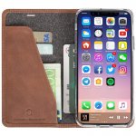 Krusell Sunne Folio Case - кожен калъф (ествествена кожа) тип портфейл за iPhone XS, iPhone X (кафяв) 2