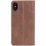 Krusell Sunne Folio Case - кожен калъф (ествествена кожа) тип портфейл за iPhone XS, iPhone X (кафяв) 3