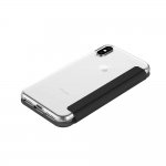 Incipio NGP Folio Case - удароустойчив хоризонтален кожен калъф, тип портфейл за iPhone XS, iPhone X (черен-прозрачен) 5