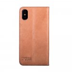 JT Berlin LeatherBook Tegel Case - хоризонтален кожен (естествена кожа) калъф тип портфейл за iPhone XS, iPhone X (кафяв) 2