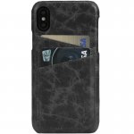 Krusell Tumba 2 Card Cover - кожен кейс (ествествена кожа) с 2 отделения за карти за iPhone XS, iPhone X (черен) 3