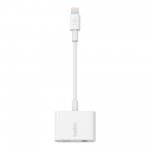 Belkin 3.5 mm Audio Plus Charge RockStar - сертифициран адаптер 3.5 мм аудио жак и Lightning порт за зареждане и слушане на музика  1
