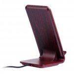 YoLike A8 10W Qi Wireless Charging Wood Stand with LED Light - качествена дървена поставка (пад) за безжично захранване за QI съвместими устройства (червен) 3