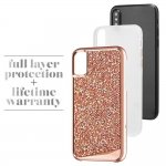 CaseMate Brilliance Case - кейс с висока защита и кристали за iPhone XS, iPhone X (розово злато) 2