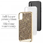 CaseMate Brilliance Case - хибриден кейс с висока защита и кристали за iPhone XS, iPhone X (шампанско) 2