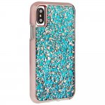 CaseMate Karat Case - дизайнерски кейс с елементи от розово злато и висока защита за iPhone XS, iPhone X (син) 1