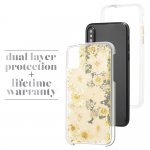 CaseMate Karat Petals Case - дизайнерски кейс с истински цветя и с висока защита за iPhone XS, iPhone X (златист) 2