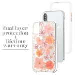 CaseMate Karat Petals Case - дизайнерски кейс с истински цветя и с висока защита за iPhone XS, iPhone X (розов) 2