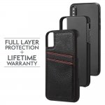 CaseMate Tough ID Case - кейс с висока защита и кожен гръб за iPhone XS, iPhone X (черен) 2