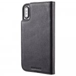 CaseMate Wallet Folio - кожен калъф (естествена кожа), тип портфейл за iPhone XS, iPhone X (черен) 2