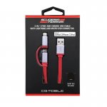Ferrari MFI 2in1 Lightning and MicroUSB Cable - сертифициран кабел 2в1 за Apple и MicroUSB устройства (червен) 1