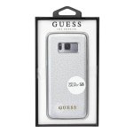 Guess Iridescent Leather Hard Case - дизайнерски кожен кейс за Samsung Galaxy S8 (сребрист) 1