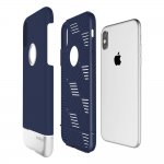 Prodigee Fit Pro Case - хибриден слайдер кейс за iPhone XS, iPhone X (тъмносин-сребрист) 2