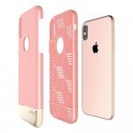 Prodigee Fit Pro Case - хибриден слайдер кейс за iPhone XS, iPhone X (розов-златист) 2